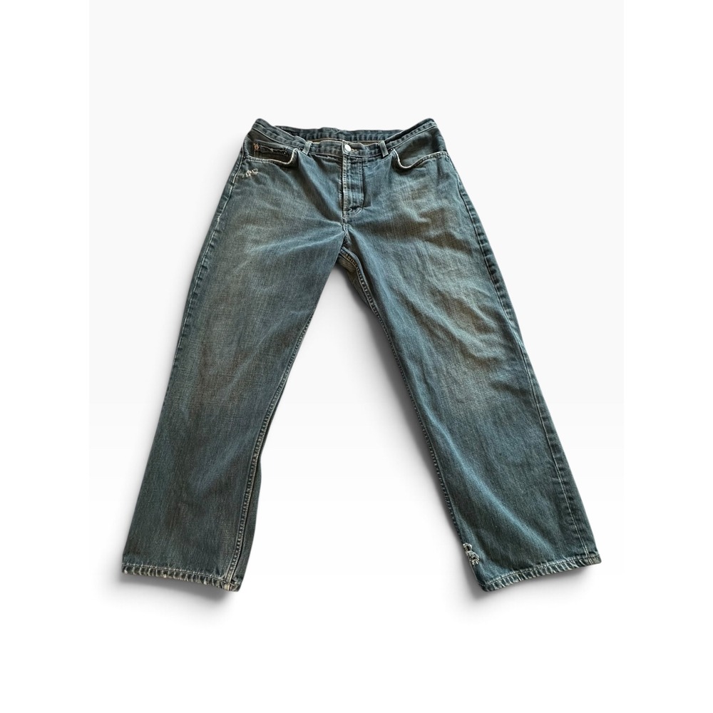 Y2K Banana Republic Classic Jeans Mens T36x30 A36x28 Blue Straight Leg Zip Fly